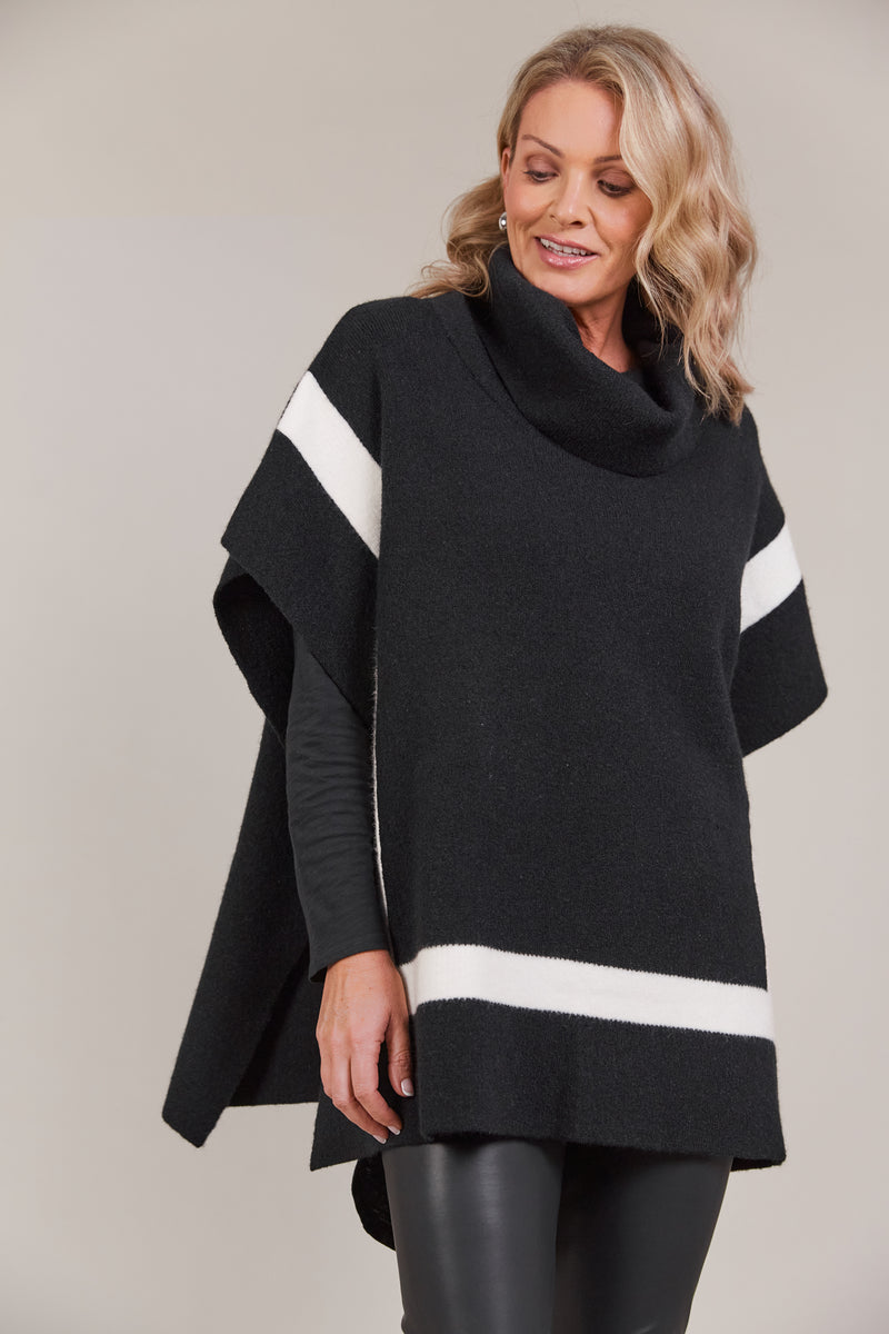 Eb & Ive Avino Poncho in Black