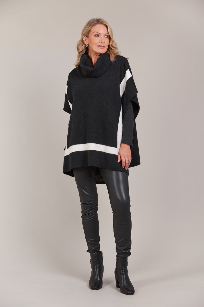 Eb & Ive Avino Poncho in Black