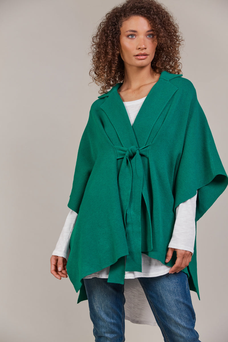 Eb & Ive Palmer Knit Cape in Teal