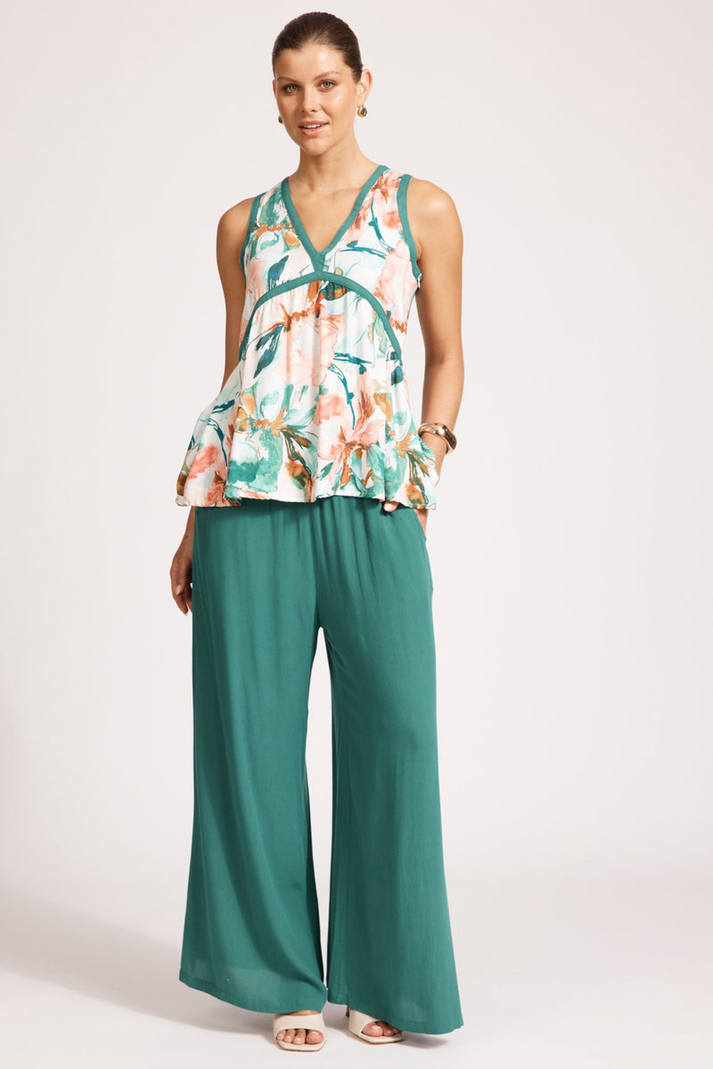 Eb & Ive Alegria Spliced Tank in Estate Teal