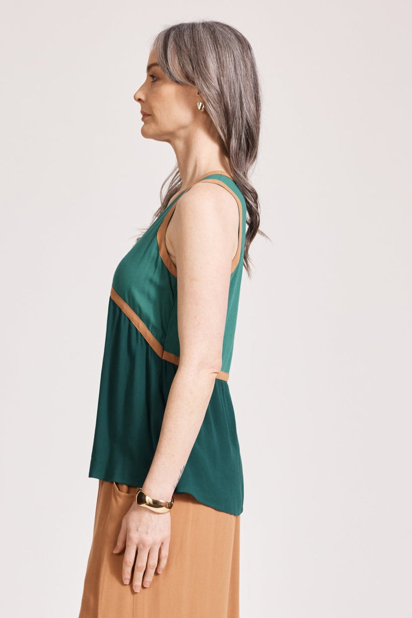 Eb & Ive Alegria Spliced Tank in Teal Lagoon