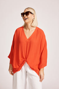 Eb & Ive Alegria Twist Top in Coral