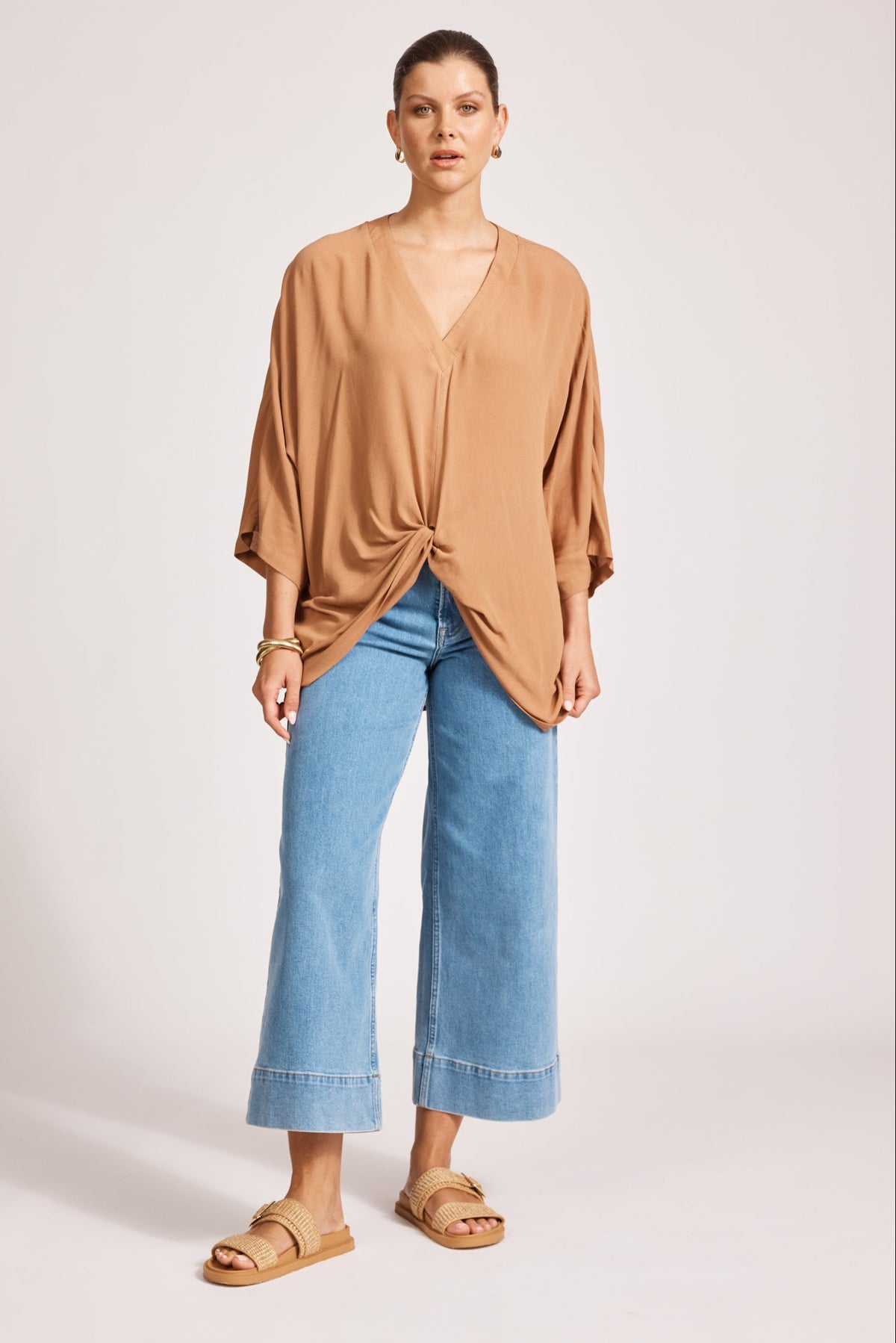 Eb & Ive Alegria Twist Top in Caramel