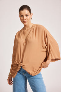 Eb & Ive Alegria Twist Top in Caramel