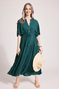 Eb & Ive Alegria Tiered Maxi Dress in Lagoon