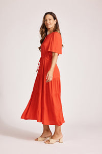 Eb & Ive Alegria Tiered Maxi Dress in Coral