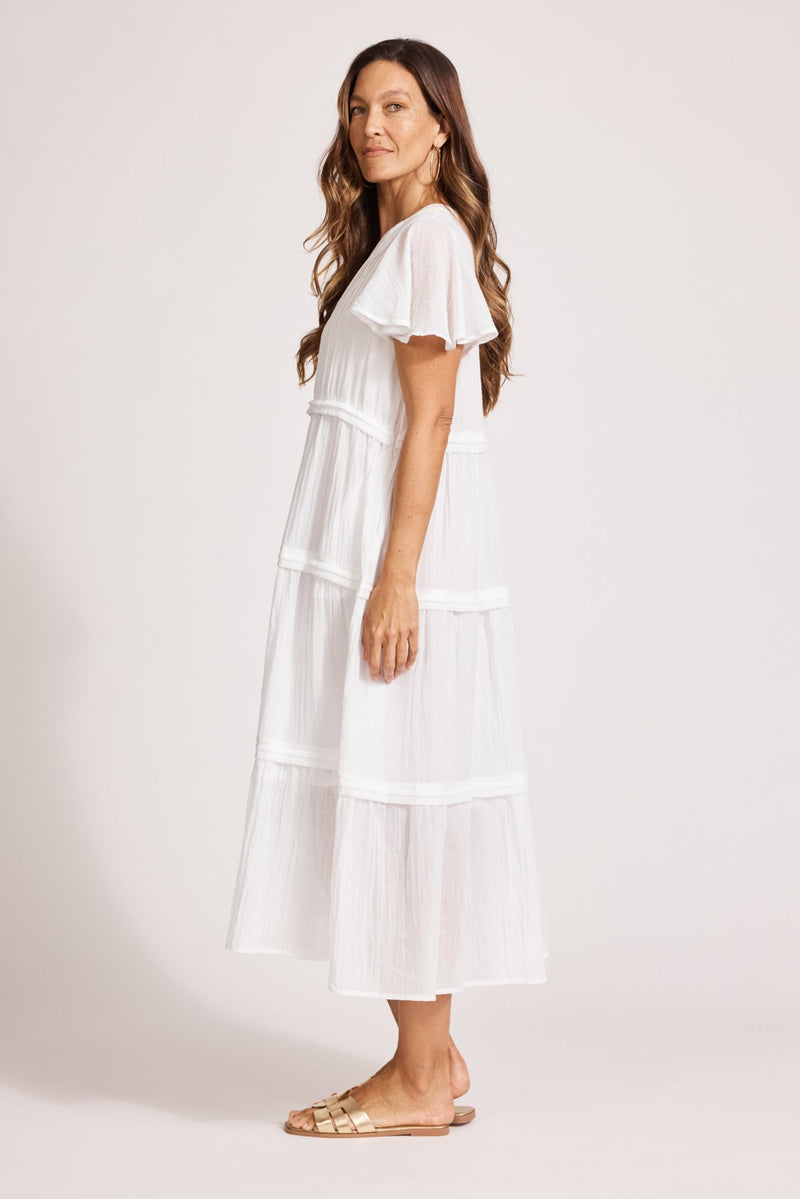 Eb & Ive Orsula Tiered Maxi Dress in White