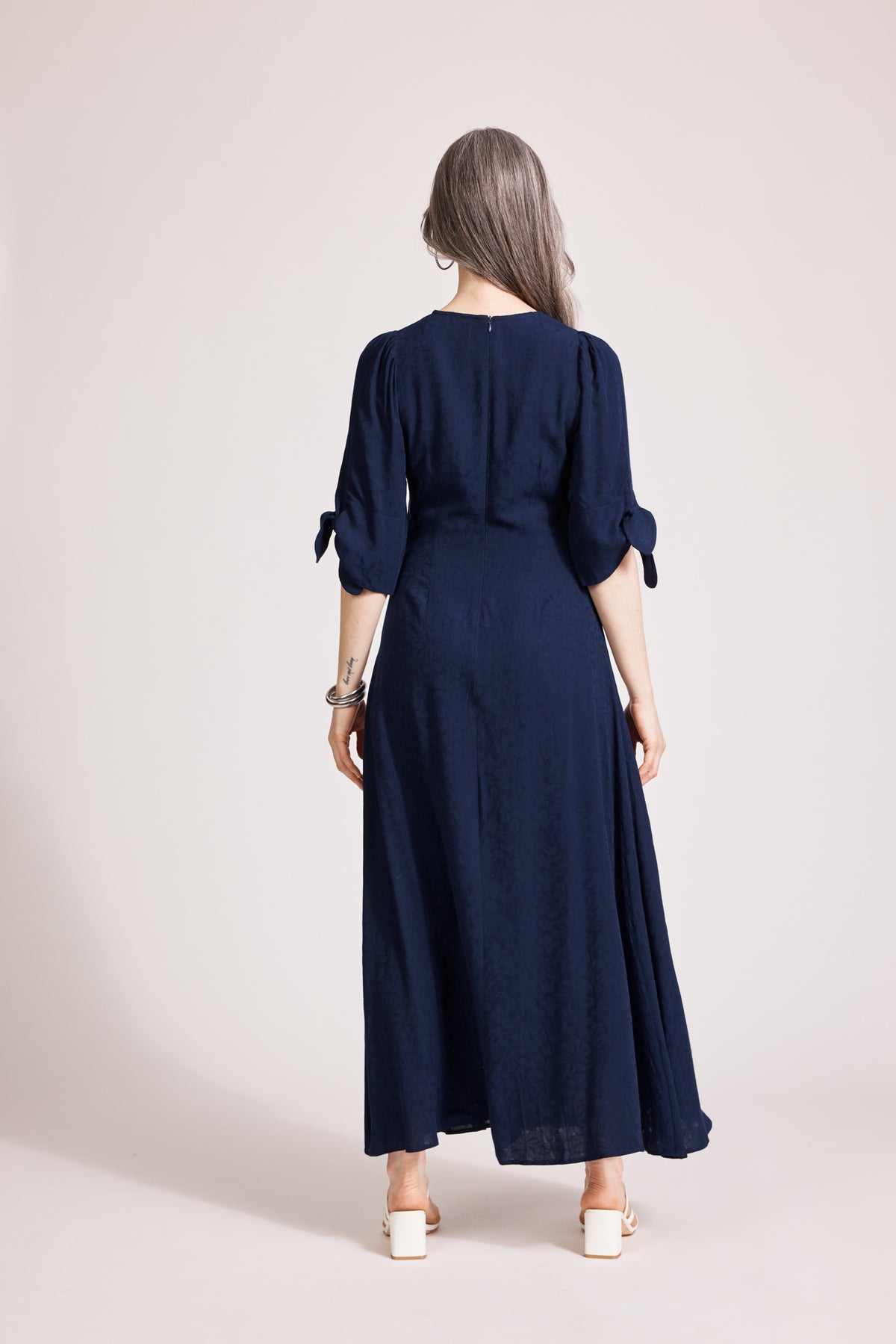 Eb & Ive Parisio Tie Maxi Dress in Indigo