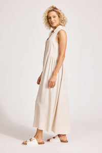 Eb & Ive Alesia Sleeveless Shirt Dress in Tusk