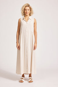 Eb & Ive Alesia Sleeveless Shirt Dress in Tusk