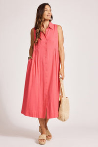 Eb & Ive Alesia Sleeveless Shirt Dress in Melon