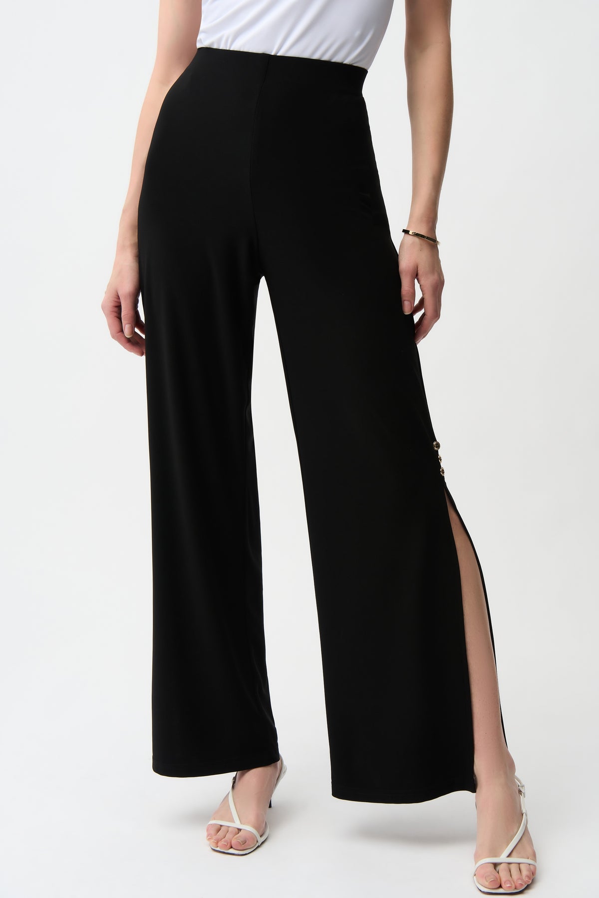 Joseph Ribkoff Gold Trim Pant in Black 261018
