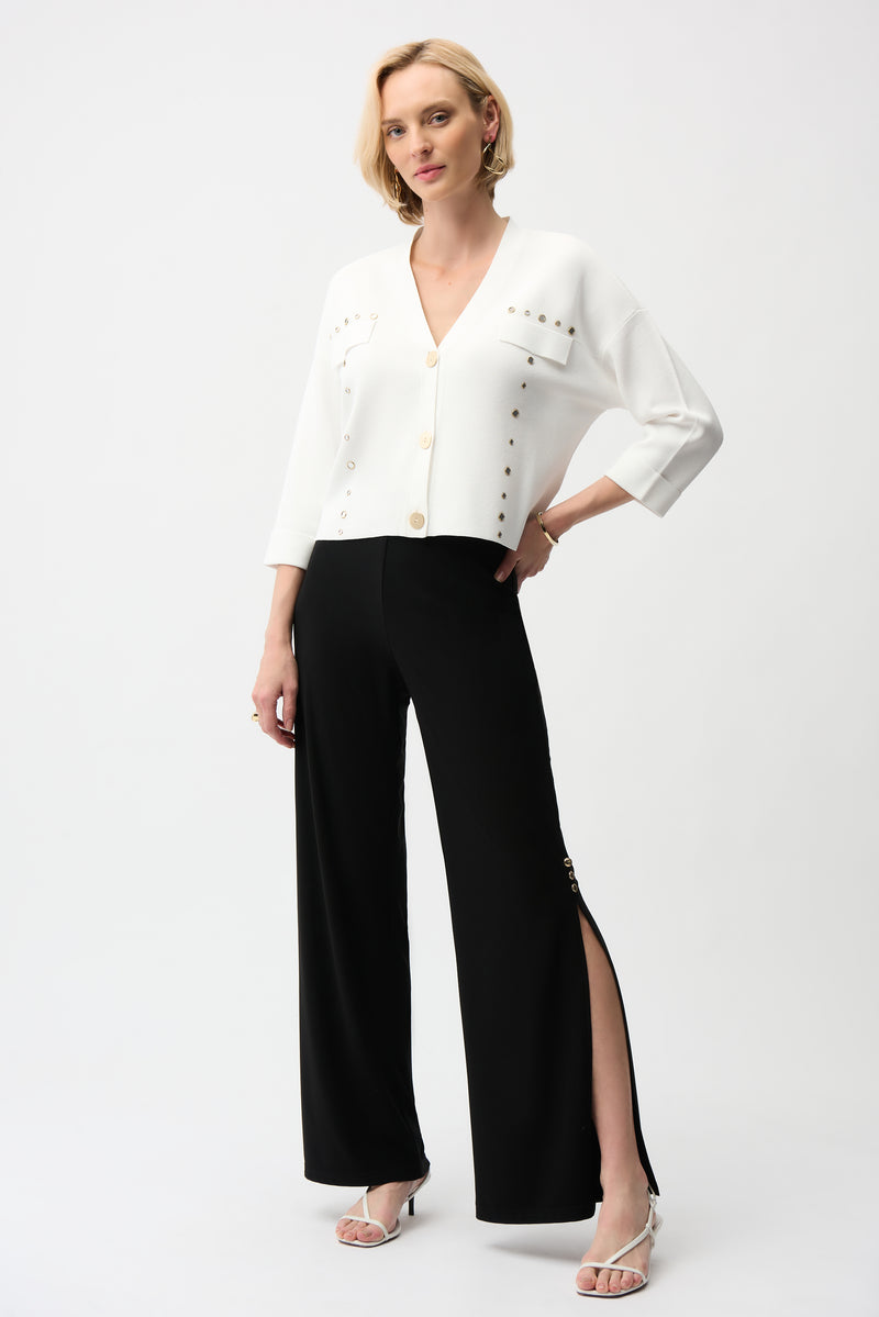 Joseph Ribkoff Gold Trim Pant in Black 261018