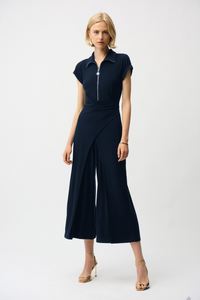 Joseph Ribkoff Gold Zipper Jumpsuit in Midnight 261255