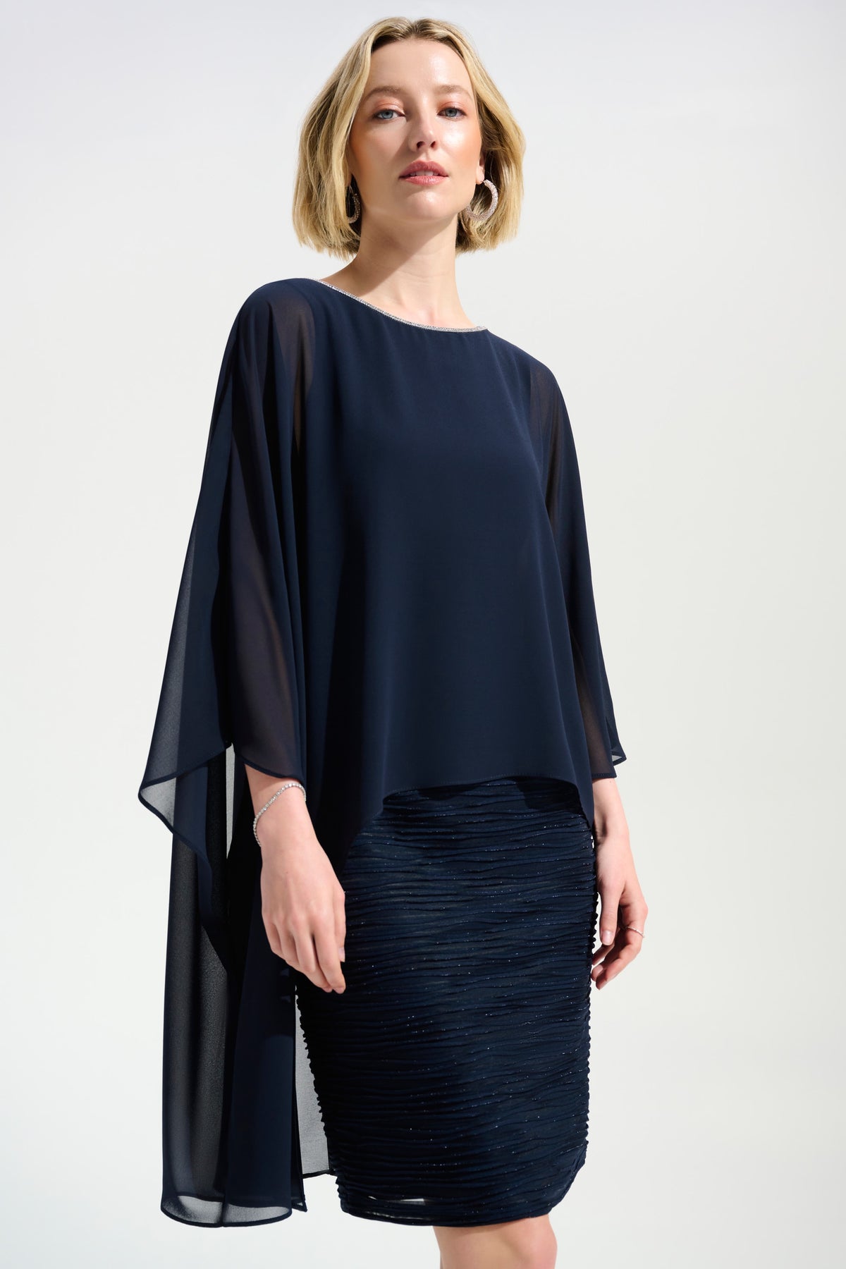 Signature by Joseph Ribkoff Rhinestone Dress in Midnight 261707