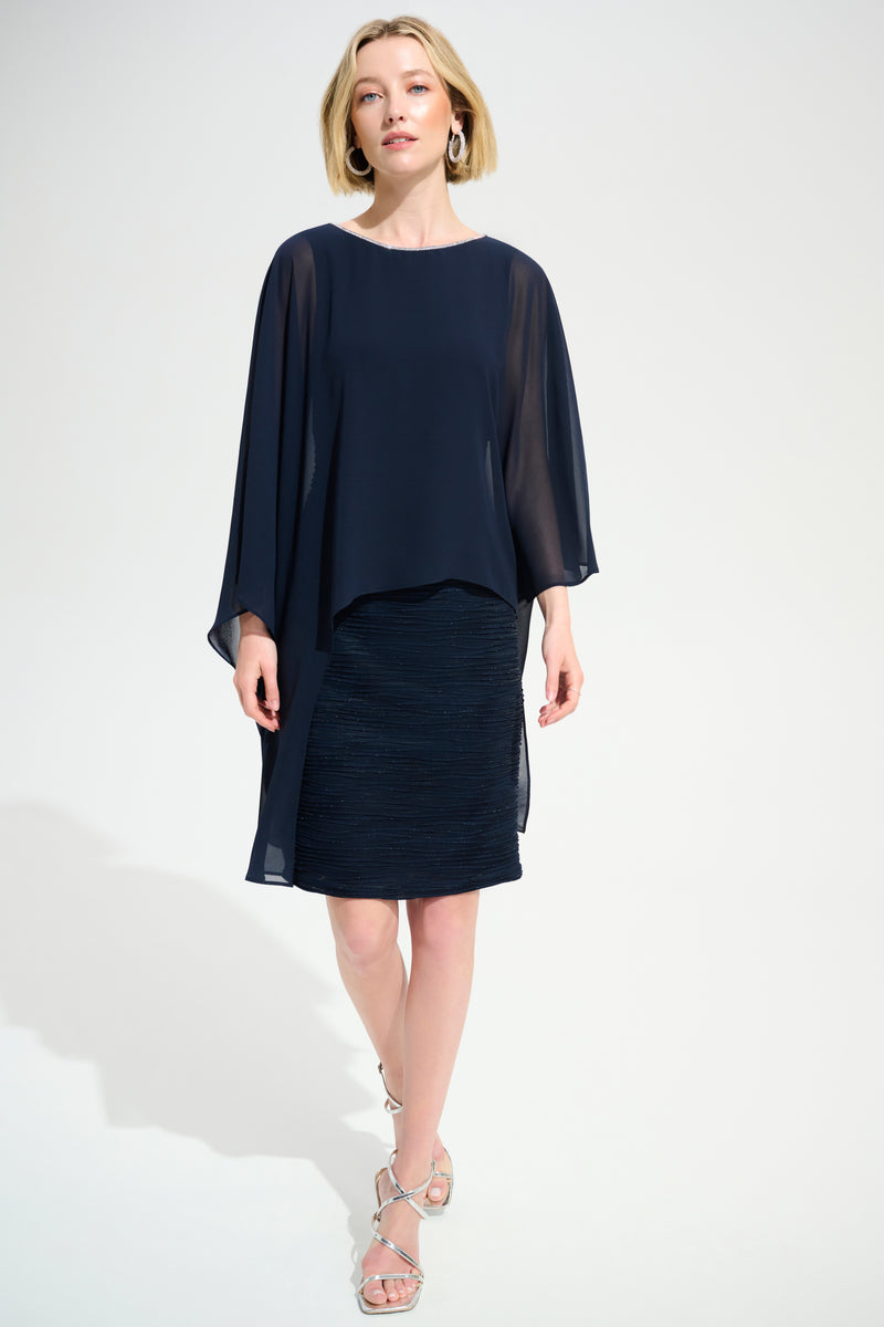 Signature by Joseph Ribkoff Rhinestone Dress in Midnight 261707