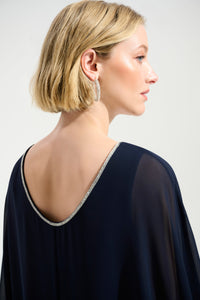 Signature by Joseph Ribkoff Rhinestone Dress in Midnight 261707