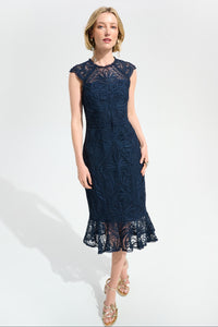 Signature by Joseph Ribkoff Guipure Lace Dress in Midnight 261740