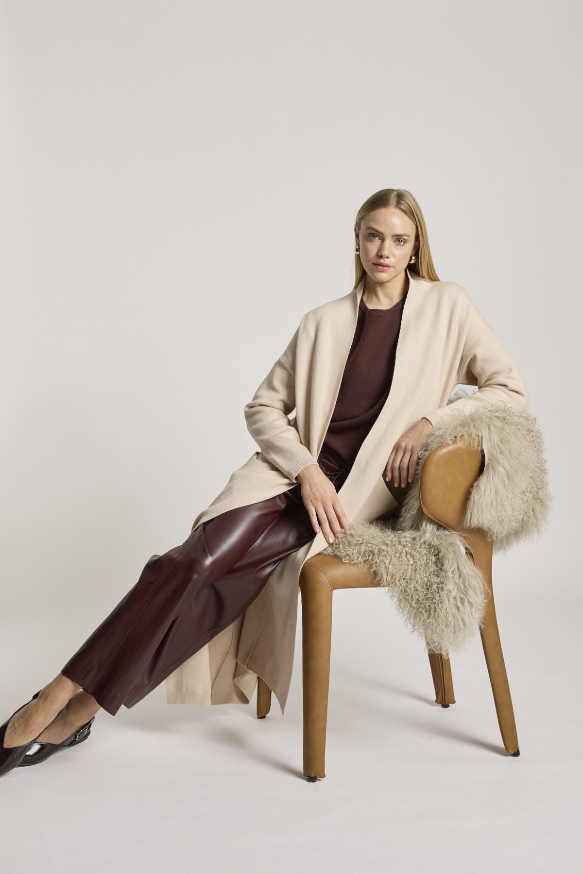 Eb & Ive Zala Cardigan in Bisque