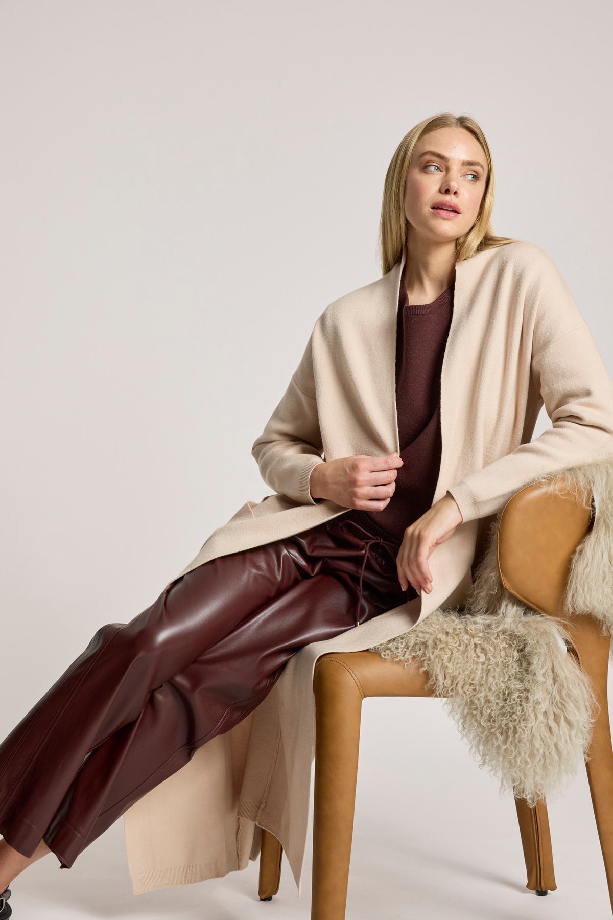 Eb & Ive Zala Cardigan in Bisque
