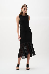 Joseph Ribkoff Chiffon Flounce Dress in Black 262035