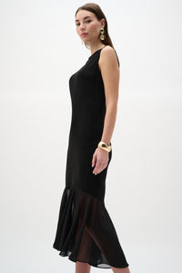 Joseph Ribkoff Chiffon Flounce Dress in Black 262035
