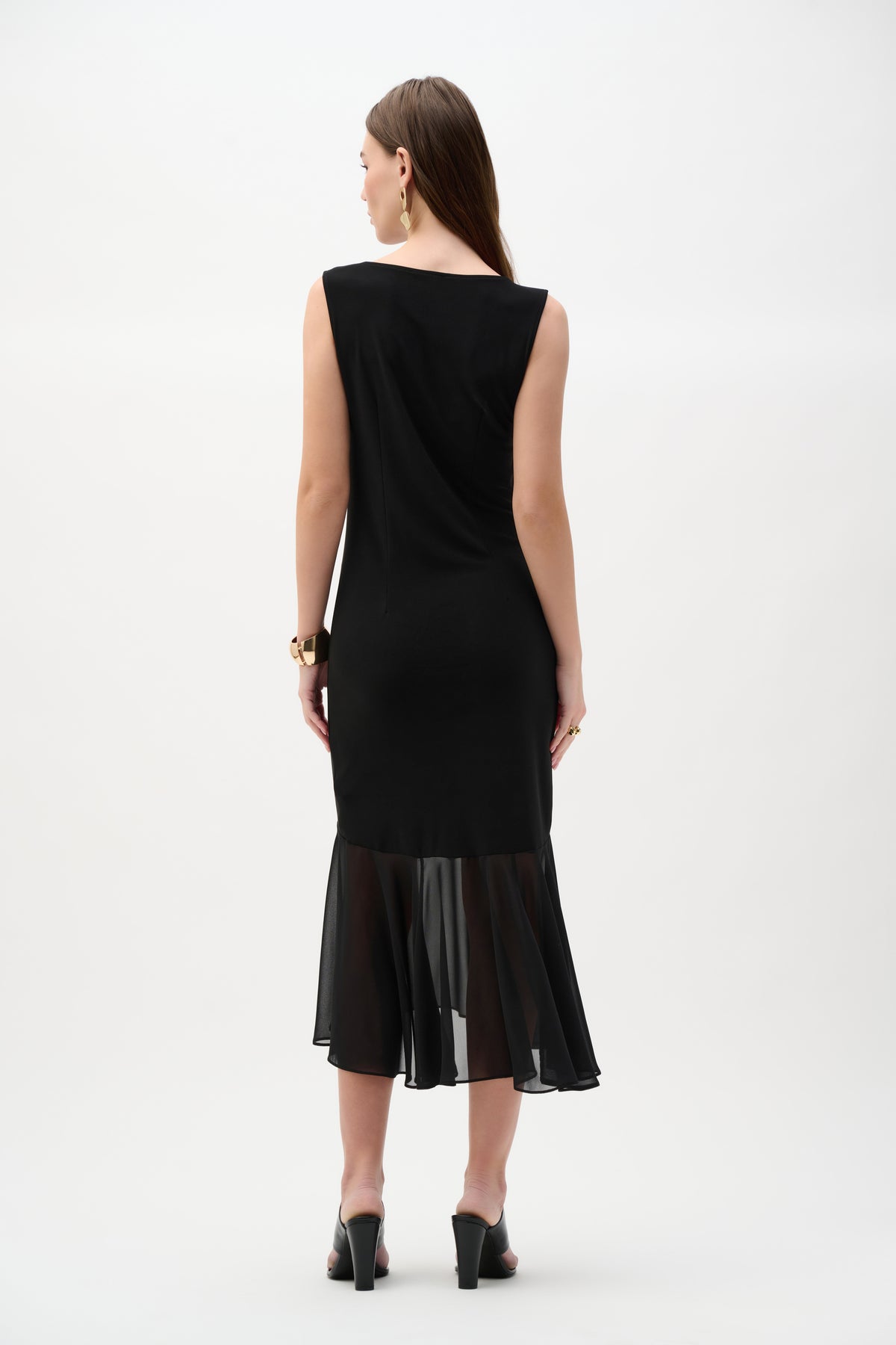 Joseph Ribkoff Chiffon Flounce Dress in Black 262035