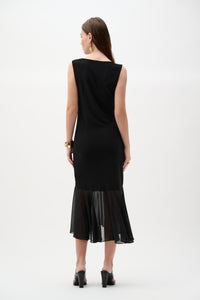 Joseph Ribkoff Chiffon Flounce Dress in Black 262035