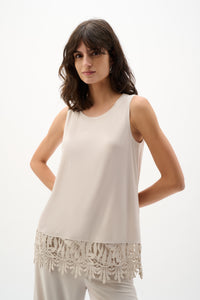 Joseph Ribkoff Guipure Lace Twinset in Moonstone 262096-262094