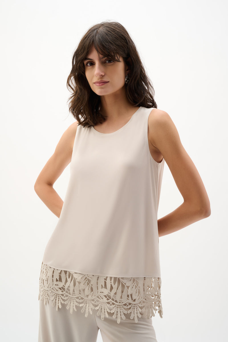 Joseph Ribkoff Guipure Lace Twinset in Moonstone 262096-262094