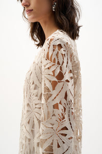 Joseph Ribkoff Guipure Lace Twinset in Moonstone 262096-262094