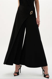 Joseph Ribkoff Buckle Wrap Culottes in Black 262150