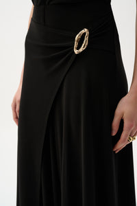 Joseph Ribkoff Buckle Wrap Culottes in Black 262150