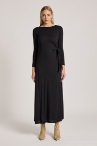 Eb & Ive Aria Tie Maxi Dress in Black