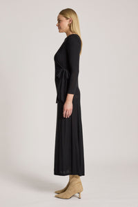 Eb & Ive Aria Tie Maxi Dress in Black