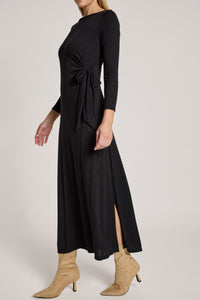 Eb & Ive Aria Tie Maxi Dress in Black