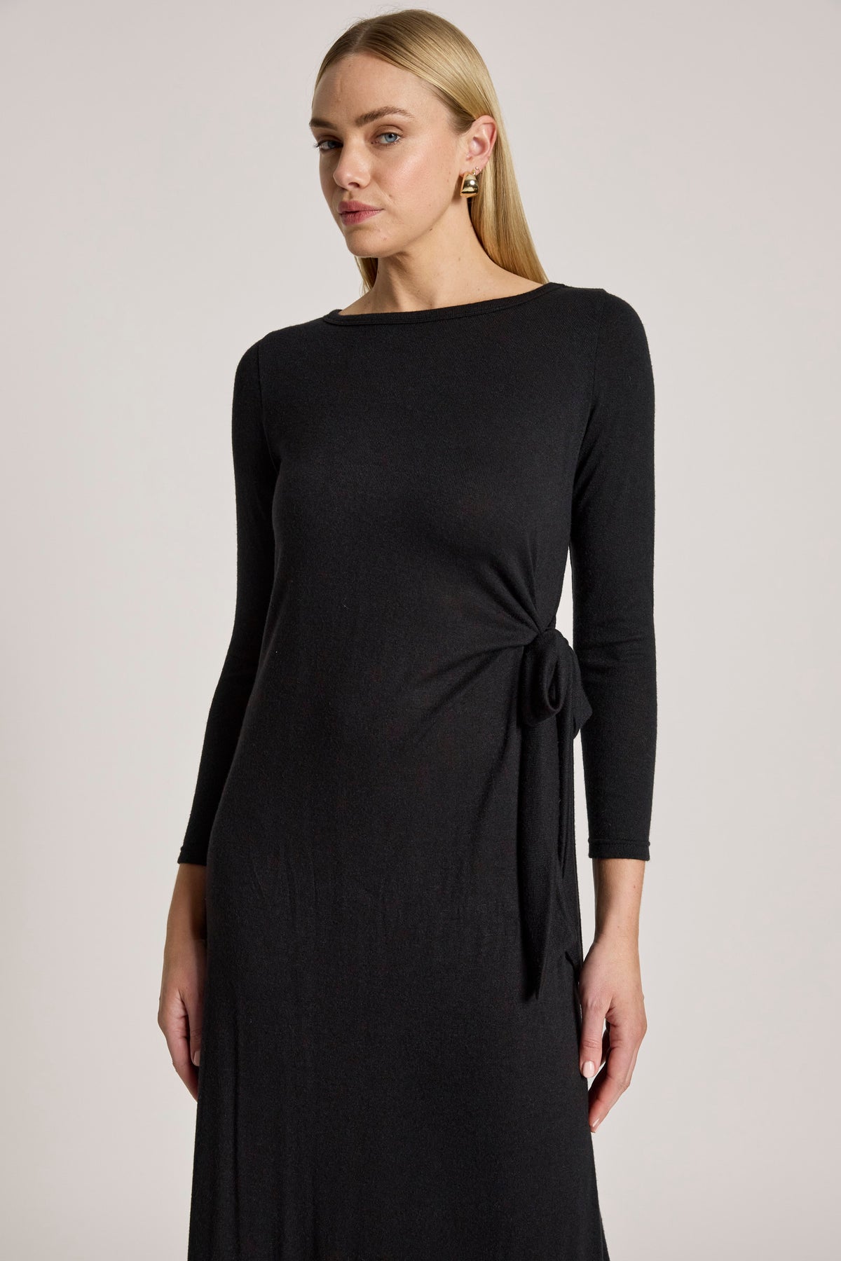Eb & Ive Aria Tie Maxi Dress in Black