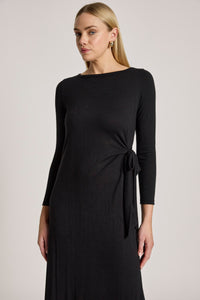 Eb & Ive Aria Tie Maxi Dress in Black