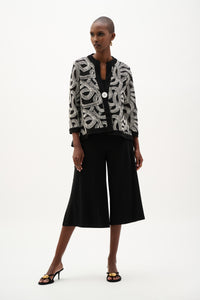 Joseph Ribkoff Mesh Abstract Swing Jacket in Black 262207