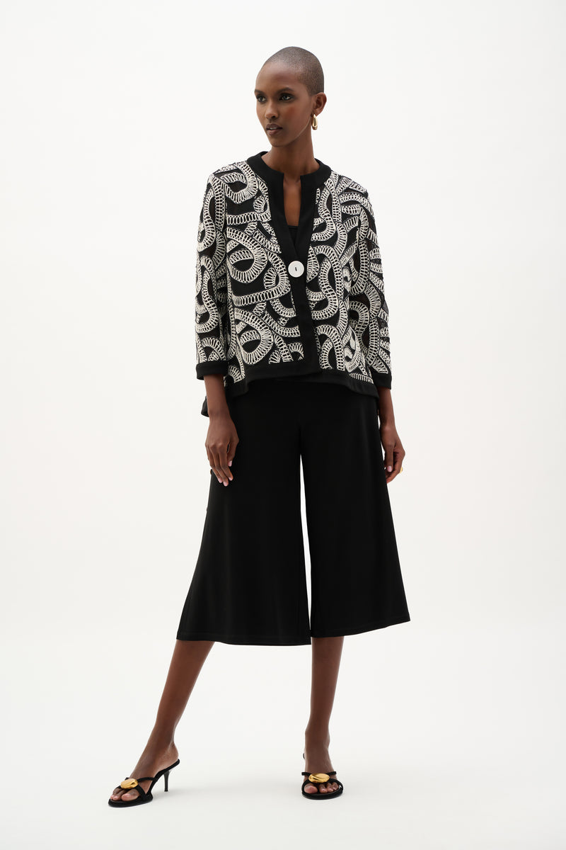 Joseph Ribkoff Mesh Abstract Swing Jacket in Black 262207