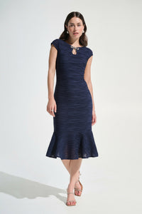 Signature by Joseph Ribkoff Lurex Bow Dress in Midnight 262703