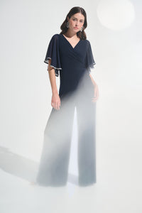 Signature by Joseph Ribkoff Rhinestone Trim Jumpsuit in Midnight 262716
