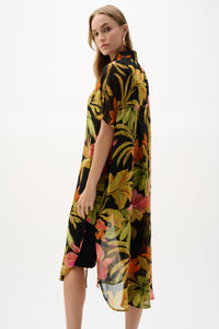 Joseph Ribkoff Chiffon Overshirt in Black Jungle 262949
