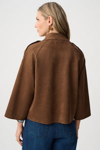 Joseph Ribkoff Faux Suede Boxy Jacket in Brown 263000