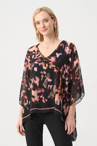 Joseph Ribkoff Poncho Top in Black Blush 263029