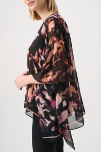 Joseph Ribkoff Poncho Top in Black Blush 263029