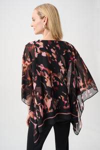 Joseph Ribkoff Poncho Top in Black Blush 263029