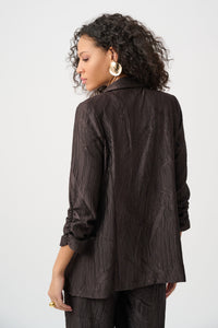 Joseph Ribkoff Crushed Pleated Blazer in Mocha 263050