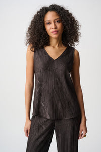 Joseph Ribkoff Crushed Pleated Cami in Mocha 263051