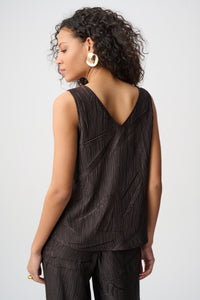 Joseph Ribkoff Crushed Pleated Cami in Mocha 263051